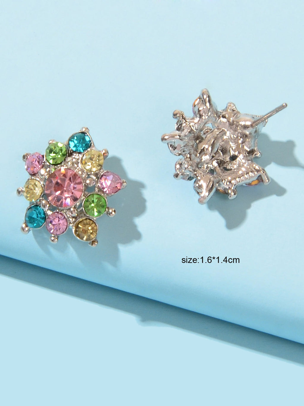 Sparkly Colourful Rhinestone Lightweight Star Ear Studs Bridal Wedding Earrings