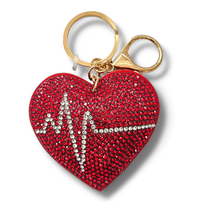 Red Heart with pulse keychain.