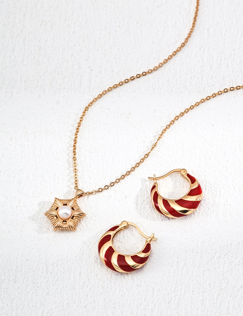 Minimalist Red Glazed Earrings
