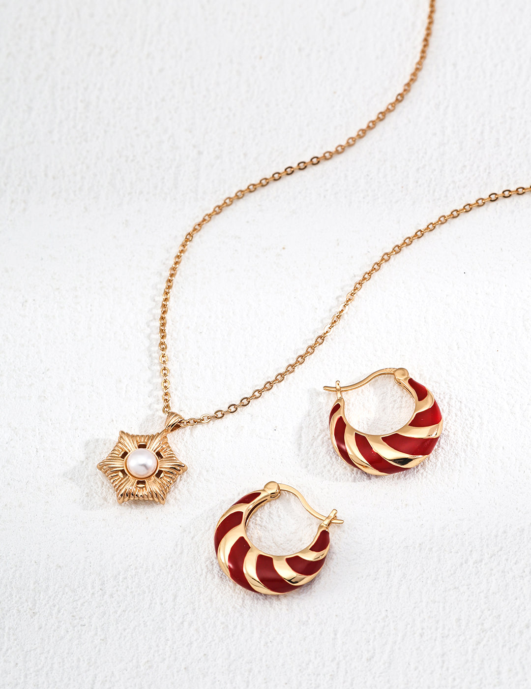 Minimalist Red Glazed Earrings